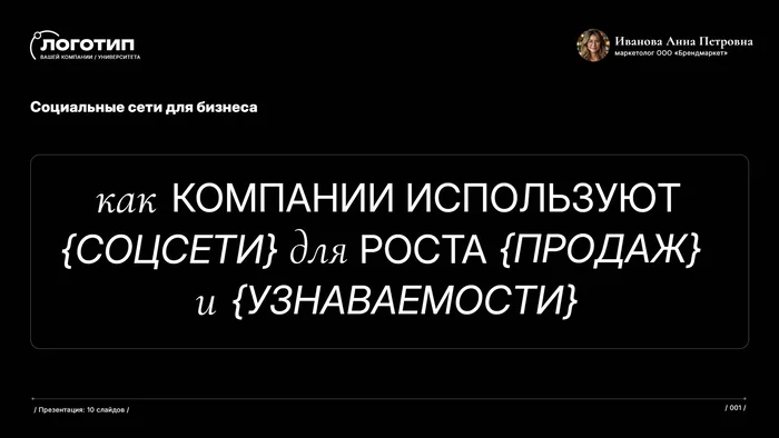 Презентация про соцсети для бизнеса