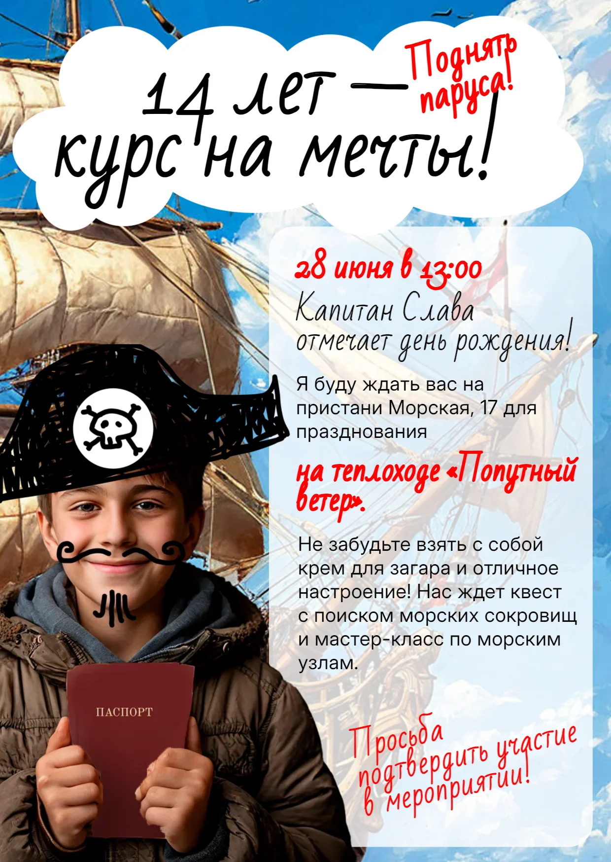 Приглашение на день рождения