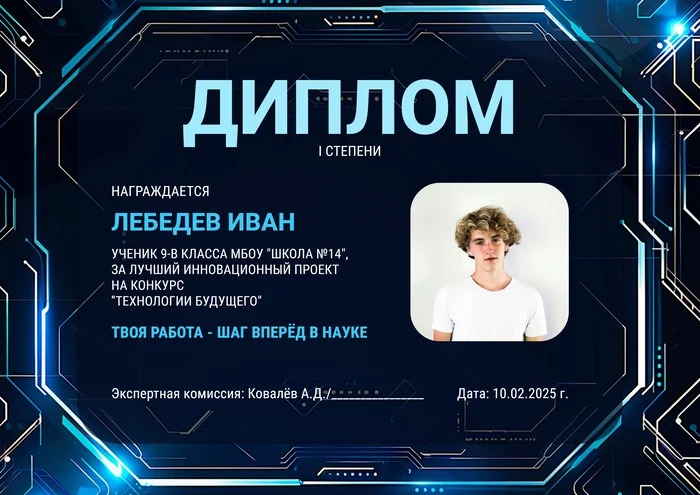 Диплом за инновационный проект