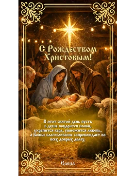 поздравительная открытка Рождество