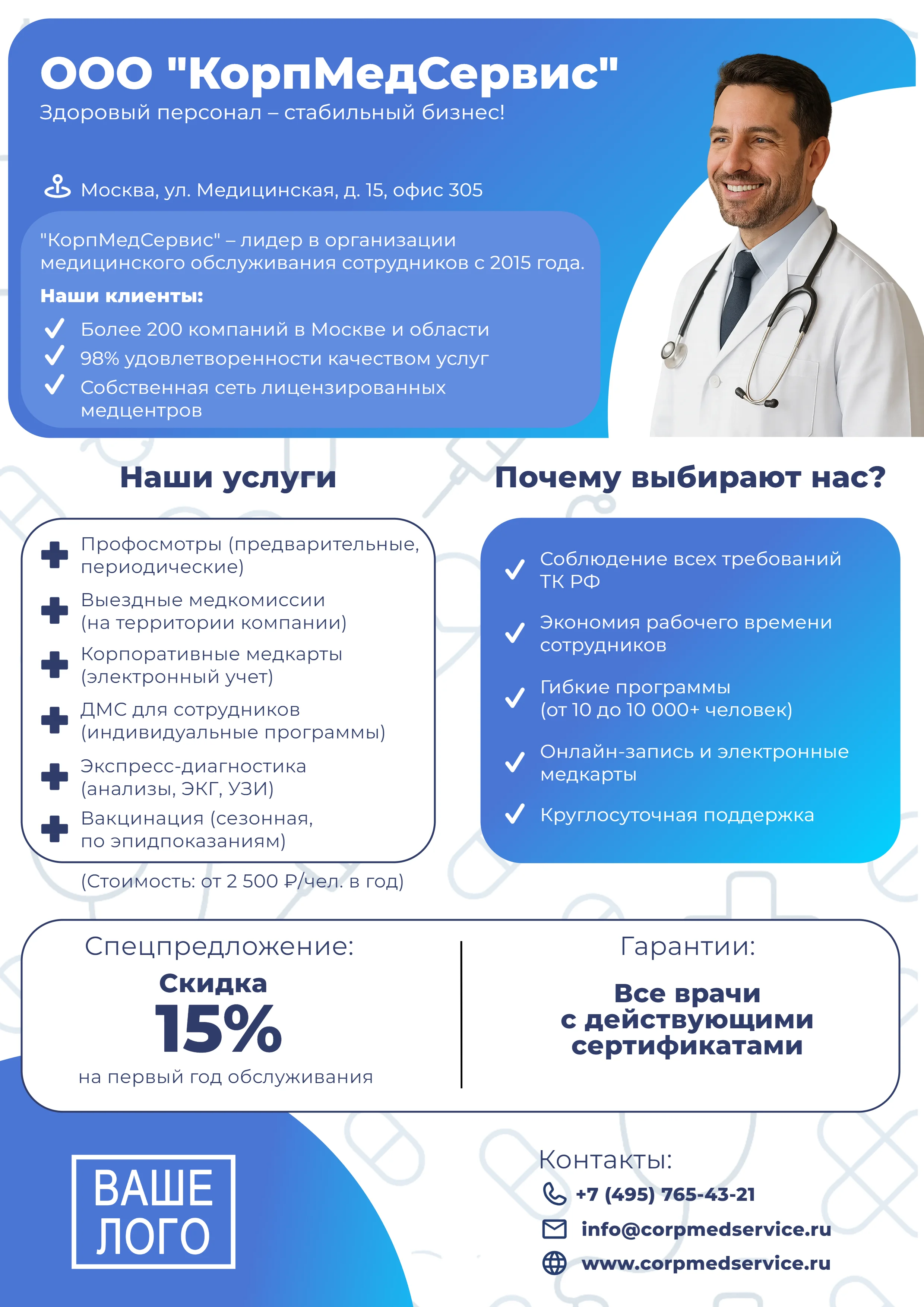 Коммерческое предложение: медицинское обследование для сотрудников
