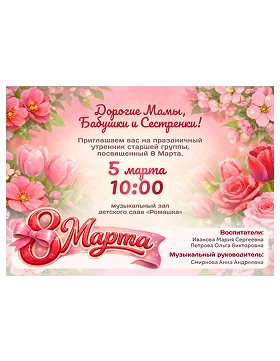 приглашение на детское мероприятие