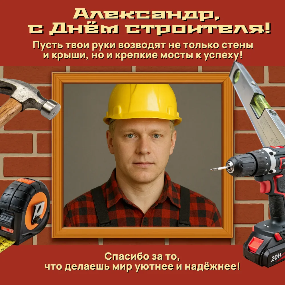 Поздравление от друга с Днем строителя