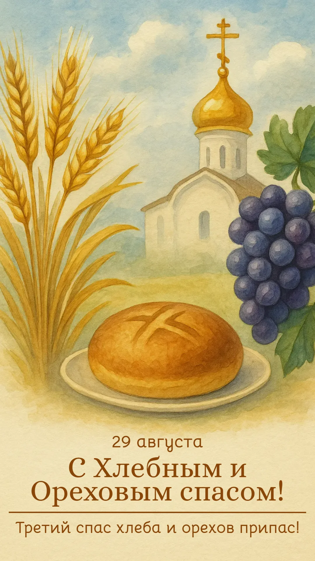 Яркое поздравление с хлебным спасом